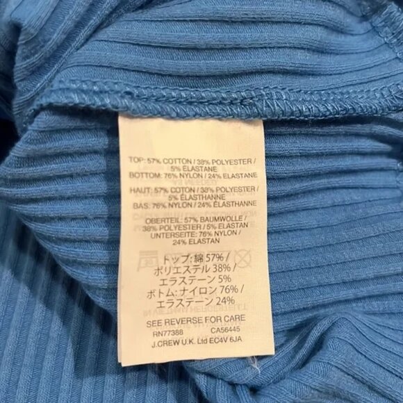 Light blue ribbed J. Crew turtleneck long sleeve body suit - Picture 6 of 7